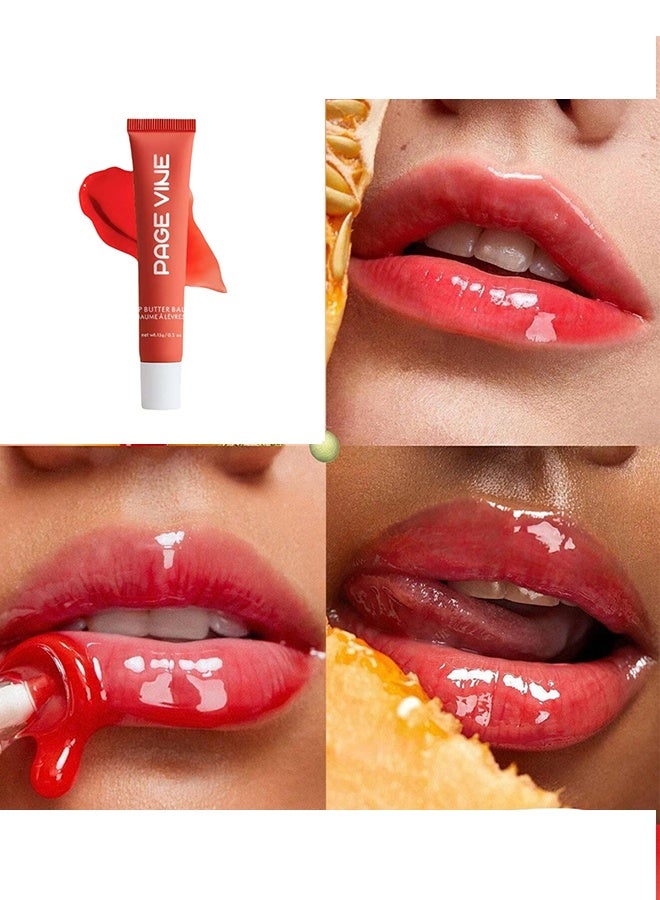 PAGE VINE Lip Butter Balm - Lip Conditioning Lip Mask and Lip Balm for Instant Moisture, Shine and Hydration - Sheer-Tinted, Soothing Lip Care #03 - Image 3