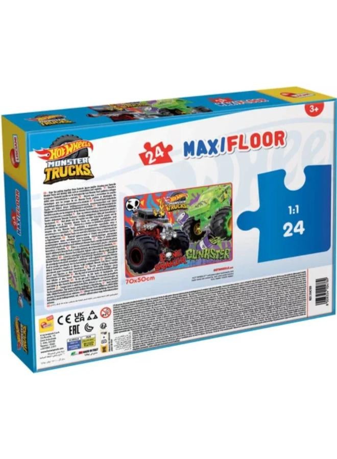 Lisciani Hot Wheels Monster Trucks Maxi Floor Puzzle - 24 Pieces - Image 2