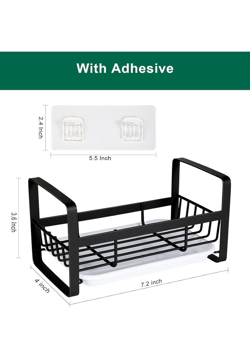 Sponge Holder for Kitchen Sink- Stainless Steel Kitchen Sink Caddy for Organizing Sponge, Brush & Soap Dish Dispenser, Kitchen Sink Organizer Rack with Adhesive or Counter top, Black - pzsku/Z489082EE161998BF5852Z/45/_/1737380551/beb78da1-7564-4bb0-b680-5149e4cc763f