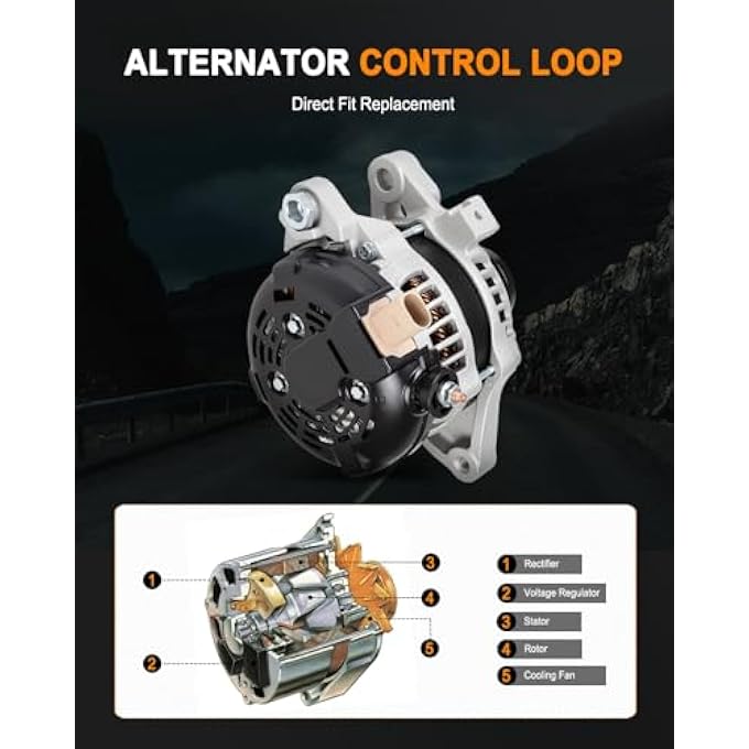 ASAPE 11776 High Output Replacement New Alternator Fit for 2014-2019 for Toyota Corolla 1.8L - Image 3