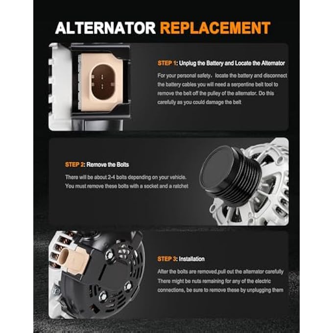 ASAPE 11776 High Output Replacement New Alternator Fit for 2014-2019 for Toyota Corolla 1.8L - Image 5