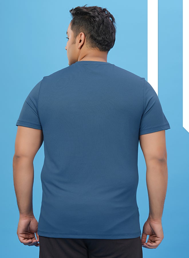 تكنوسبورت تيشيرت تكنوسبورت بلس أزرق سادة بياقة دائرية بقصة ضيقة - Image 5