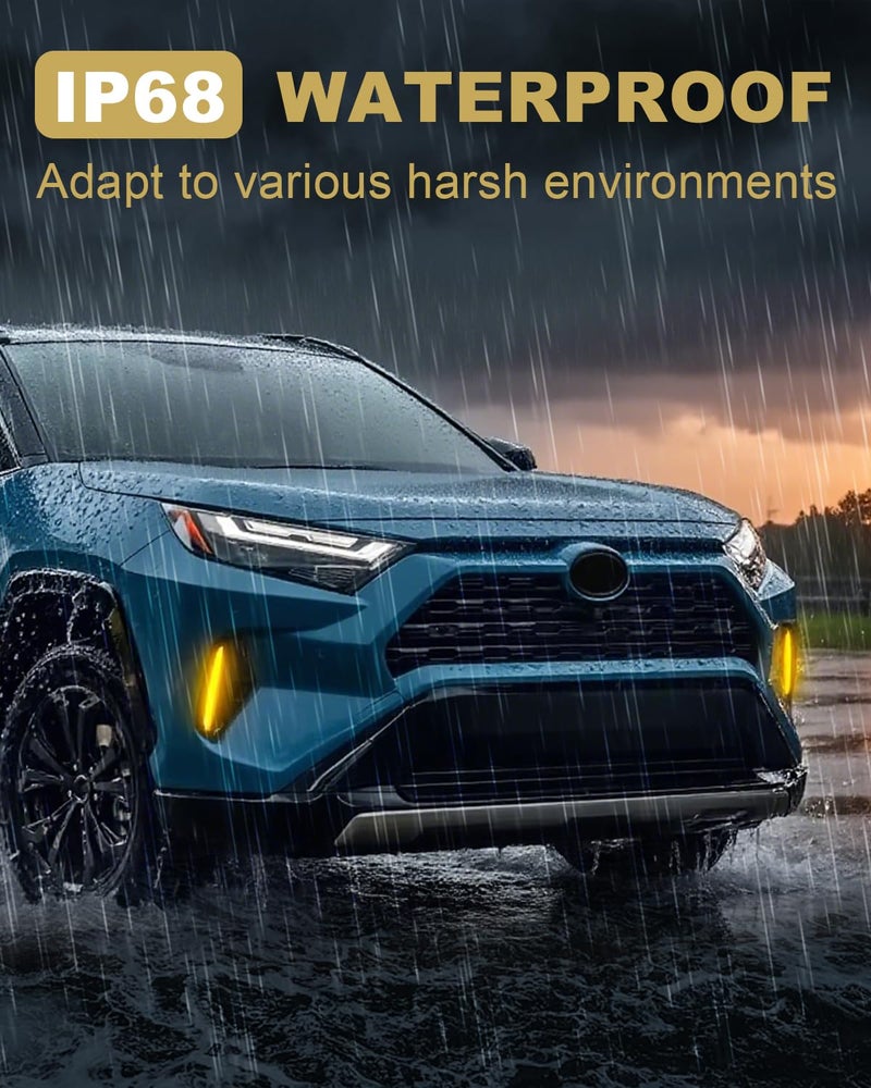 TBHOO LED Fog Lights Kit for Toyota RAV4 2019-2025 LE XLE Hybrid SE XSE DRL Daytime Running Lights Amber Turn Signal Fog Lamps Assemblies - Image 5