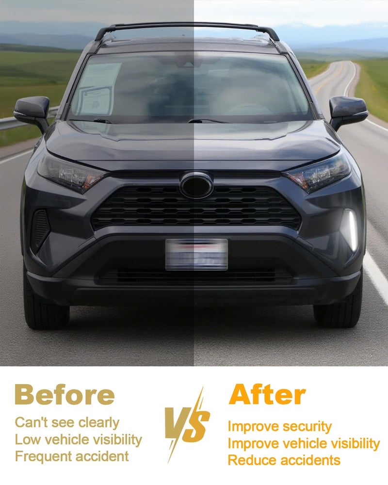 TBHOO LED Fog Lights Kit for Toyota RAV4 2019-2025 LE XLE Hybrid SE XSE DRL Daytime Running Lights Amber Turn Signal Fog Lamps Assemblies - Image 3