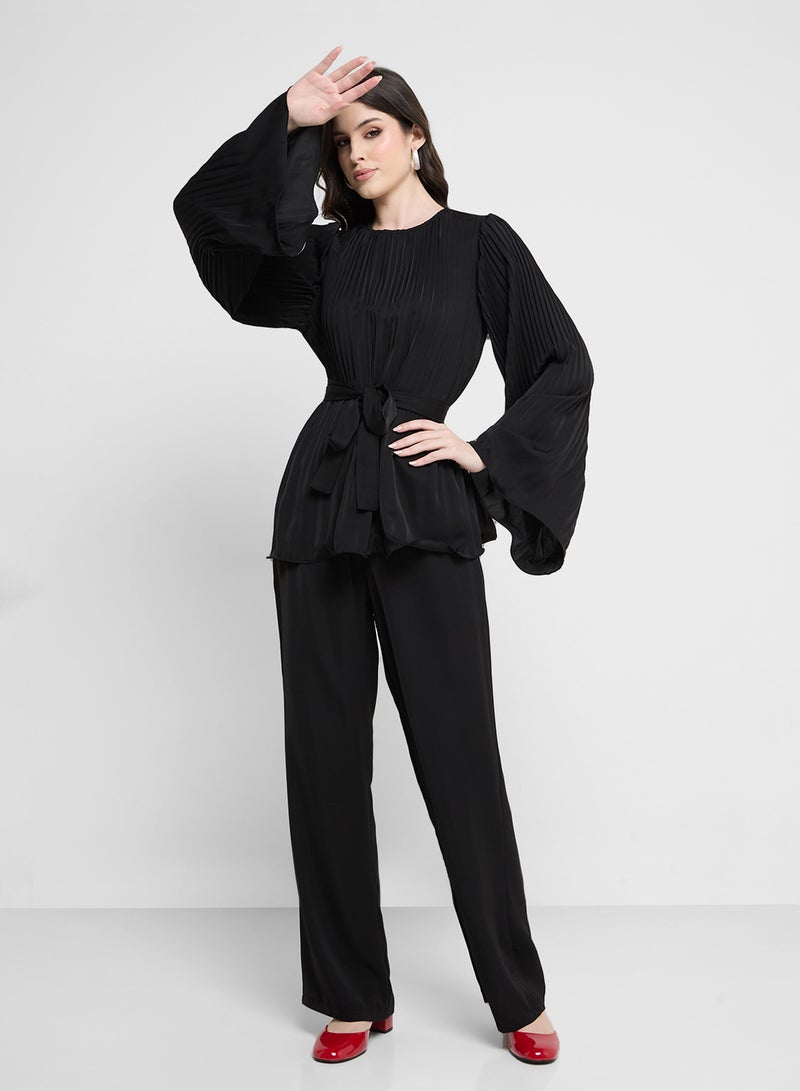 Khizana Pleated Top & Pant Set - Image 1