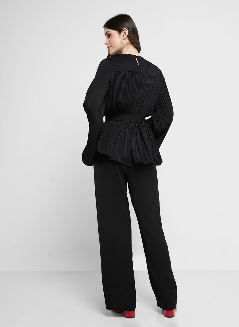 Khizana Pleated Top & Pant Set - Image 2