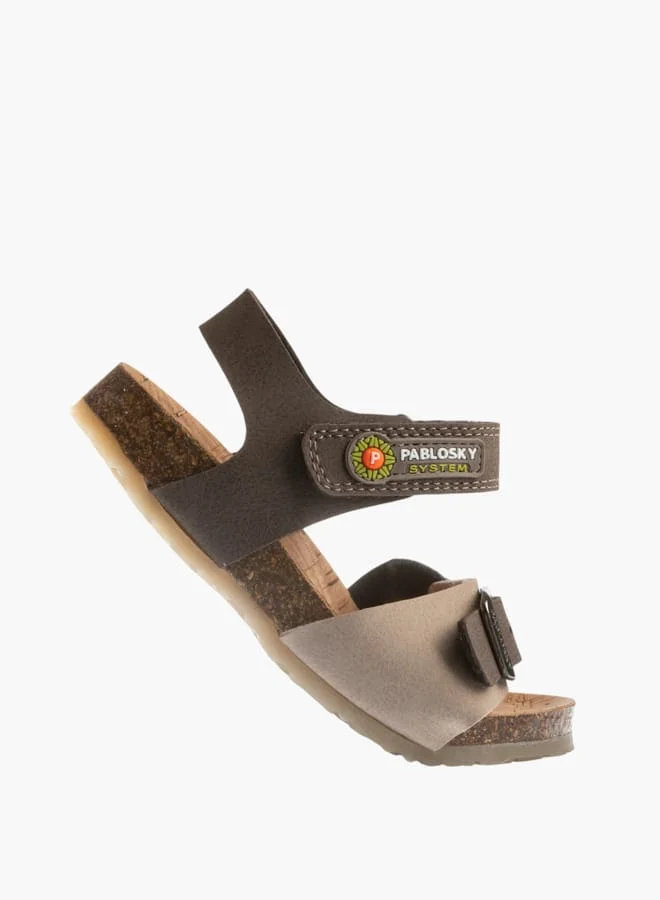 Pablosky Boys' Buckle Detail Sandals With Hook And Loop Closure