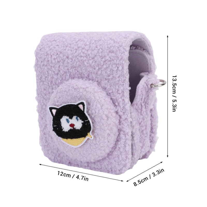Purple Plush Protective Storage Bag With Hanging Rope For Mini 12 Instant Camera - Image 3