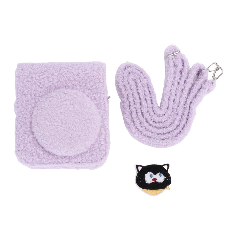Purple Plush Protective Storage Bag With Hanging Rope For Mini 12 Instant Camera - Image 4