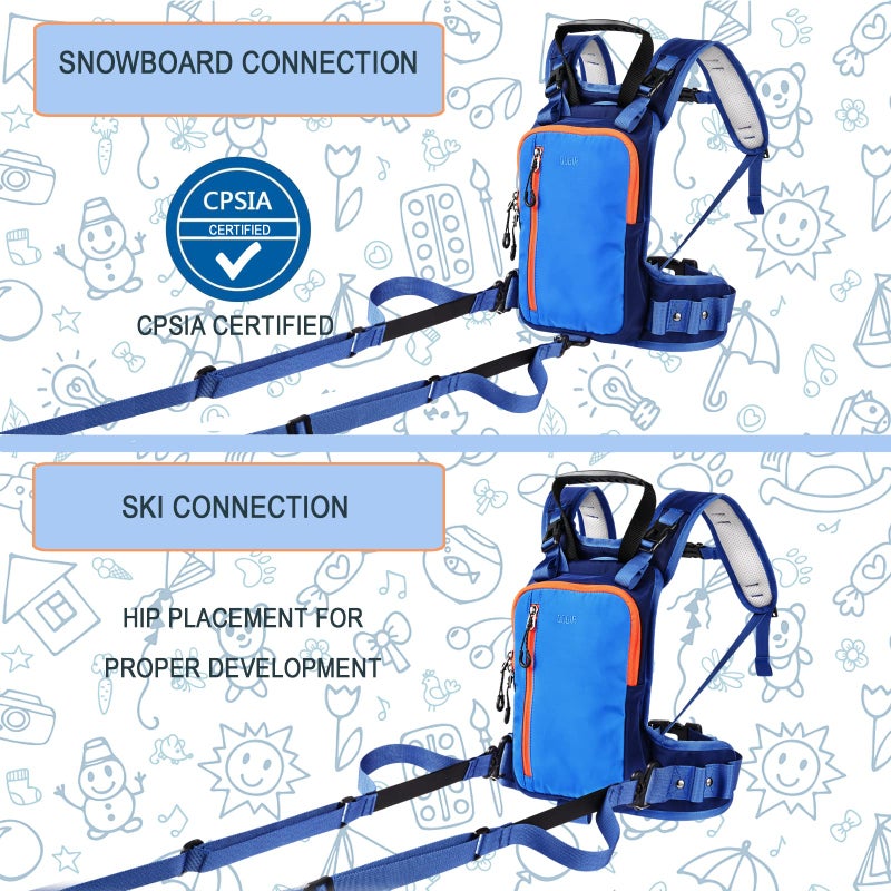 QOGIR Ski and Snowboard Harness for Kids: Learn to Ski and Teach Your Child The Speed Control of Skiing (Blue, One Size) - Image 5