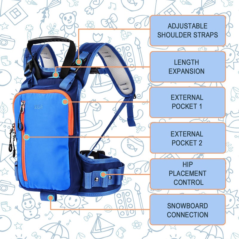 QOGIR Ski and Snowboard Harness for Kids: Learn to Ski and Teach Your Child The Speed Control of Skiing (Blue, One Size) - Image 2