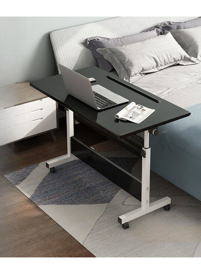 DubaiGallery Mobile Bedside Laptop Desk, Lifted Height Adjustable Home Office Computer Desk with 4 Wheels. Foldable Multifunctional Side Table for Sofa, Bedroom, Living Room, Office, Hospital Bed 60x40cm  - Image 3