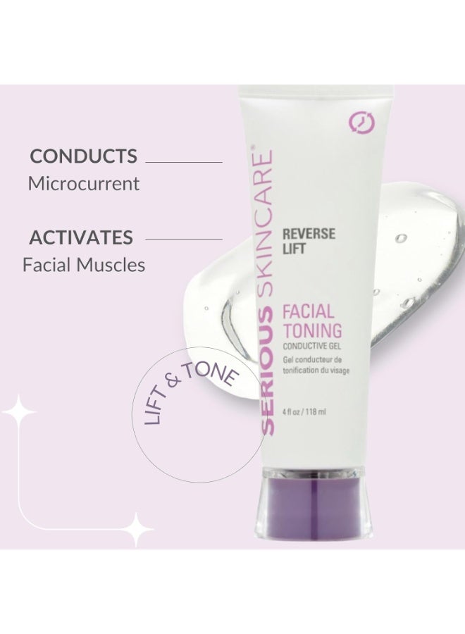 Serious Skincare Collagen Based Conductive Activator Gel for Use with Face Microcurrent Toning, Body Contouring, RF Facial Machine - Hydrating Non-Sticky Formula - Easy Glide - Serious Skincare Reverse Lift 4 oz - Image 2