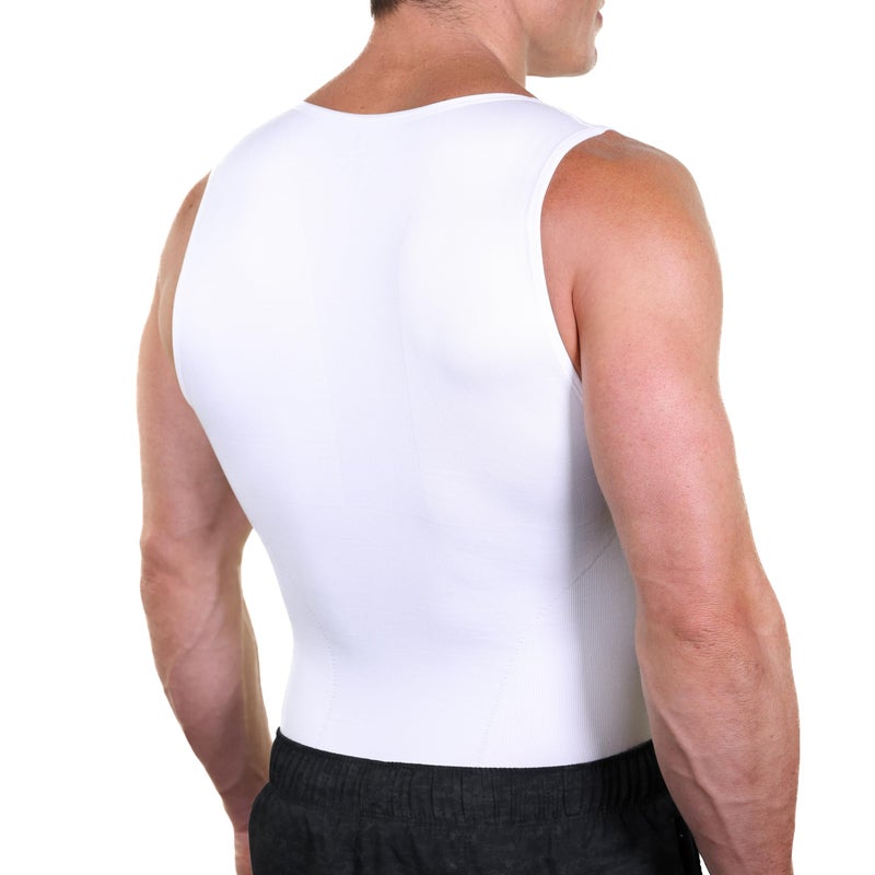 Esteem Apparel EliteSlim Men's Compression Shirt to Hide Gynecomastia Abs Chest Stomach Slimming Shapewear (White, X-Large) - Image 2