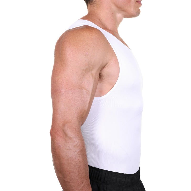 Esteem Apparel EliteSlim Men's Compression Shirt to Hide Gynecomastia Abs Chest Stomach Slimming Shapewear (White, X-Large) - Image 4