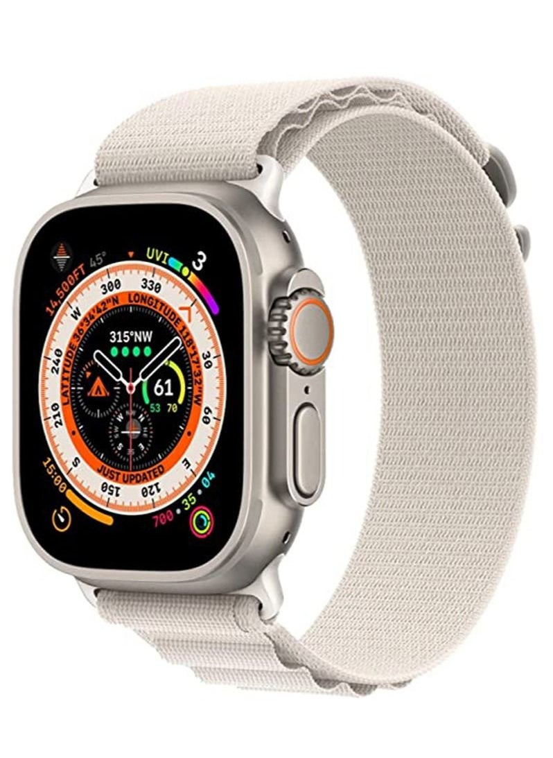 MOCOM Alpine Loop Sport Nylon Watch Band Strap for Apple Watch Ultra 49mm/45mm/44mm/42mm Alpine Loop Starlight  - Image 1