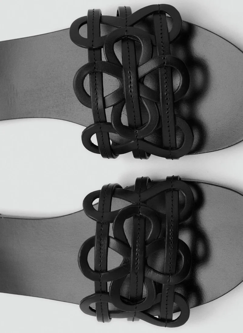 MANGO  Leather sandals with intertwined strap for Women | Best Price UAE