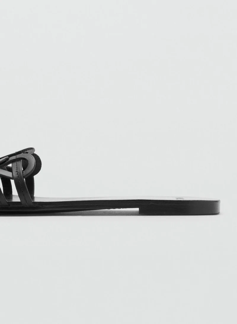MANGO  Leather sandals with intertwined strap for Women | Best Price UAE