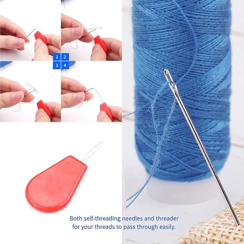 Maharsh 98Pcs Sewing Kit, Portable Sewing kit Box Sewing Supplies Accessories with Thread Spools, Scissors, Thread Needles,Tape Measure for DIY - Image 4