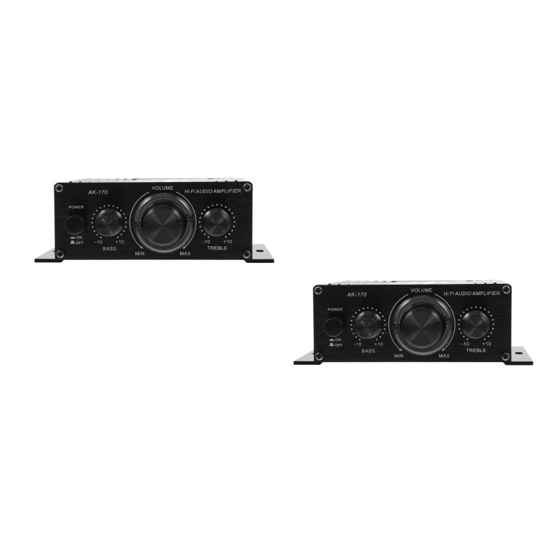 2 pcs Mini Digital Audio Amplifier Professional Sound Amplifier (Black) - Image 1