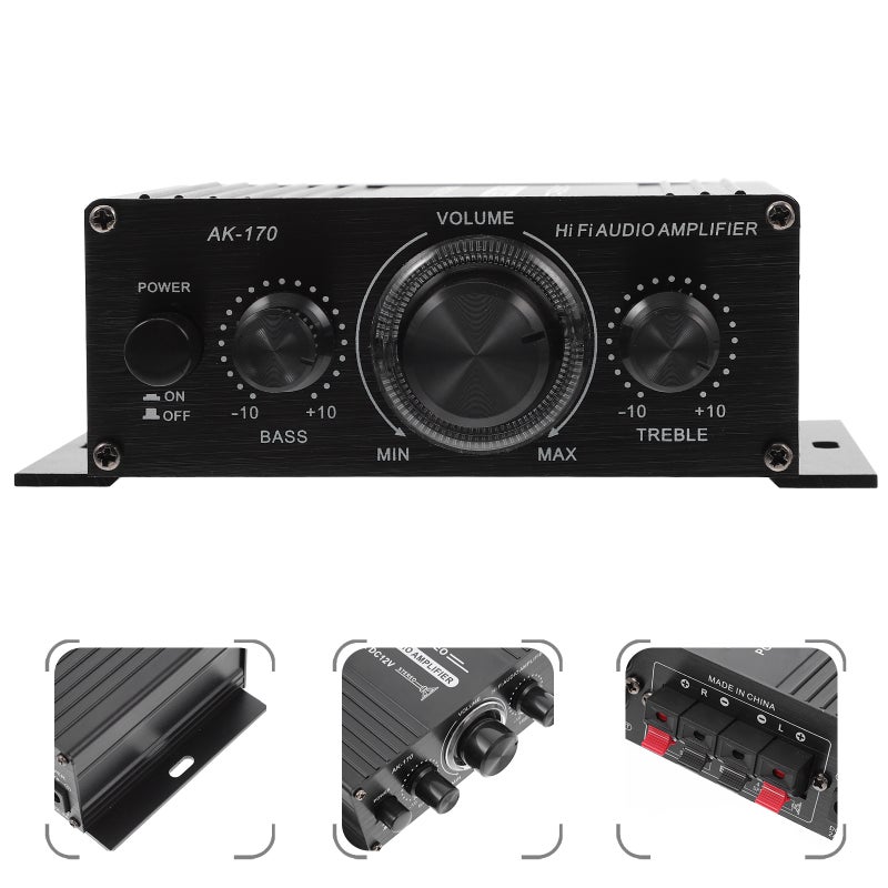 2 pcs Mini Digital Audio Amplifier Professional Sound Amplifier (Black) - Image 3