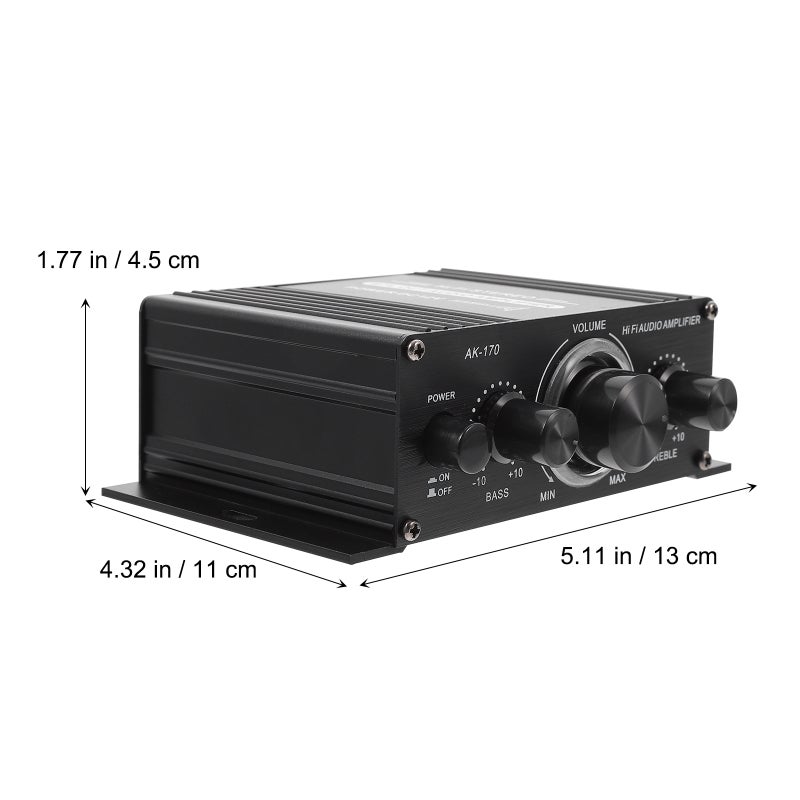 2 pcs Mini Digital Audio Amplifier Professional Sound Amplifier (Black) - Image 2