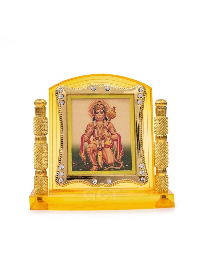GCT Lord Hanuman Idol | Bajrang Bali Ashirwad Murti (J-1-H-A) Acrylic Religious Frame for Car Dashboard (L*B*H- 3.3 x 1.2 x 3.3 Inches) - Image 1