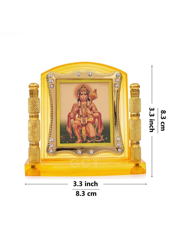 GCT Lord Hanuman Idol | Bajrang Bali Ashirwad Murti (J-1-H-A) Acrylic Religious Frame for Car Dashboard (L*B*H- 3.3 x 1.2 x 3.3 Inches) - Image 2