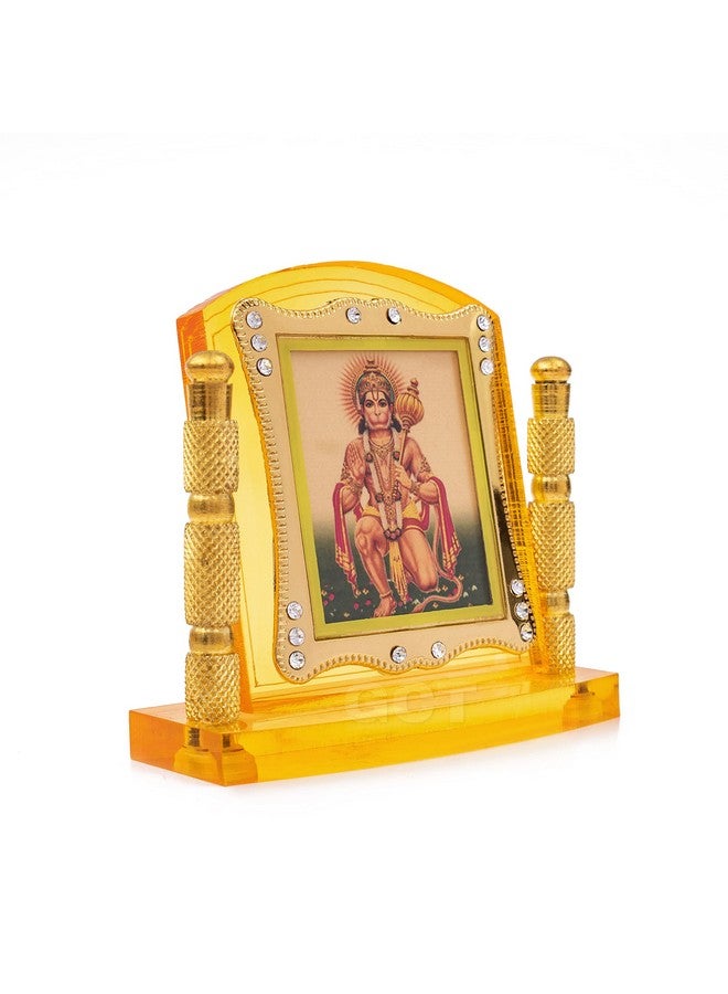 GCT Lord Hanuman Idol | Bajrang Bali Ashirwad Murti (J-1-H-A) Acrylic Religious Frame for Car Dashboard (L*B*H- 3.3 x 1.2 x 3.3 Inches) - Image 3