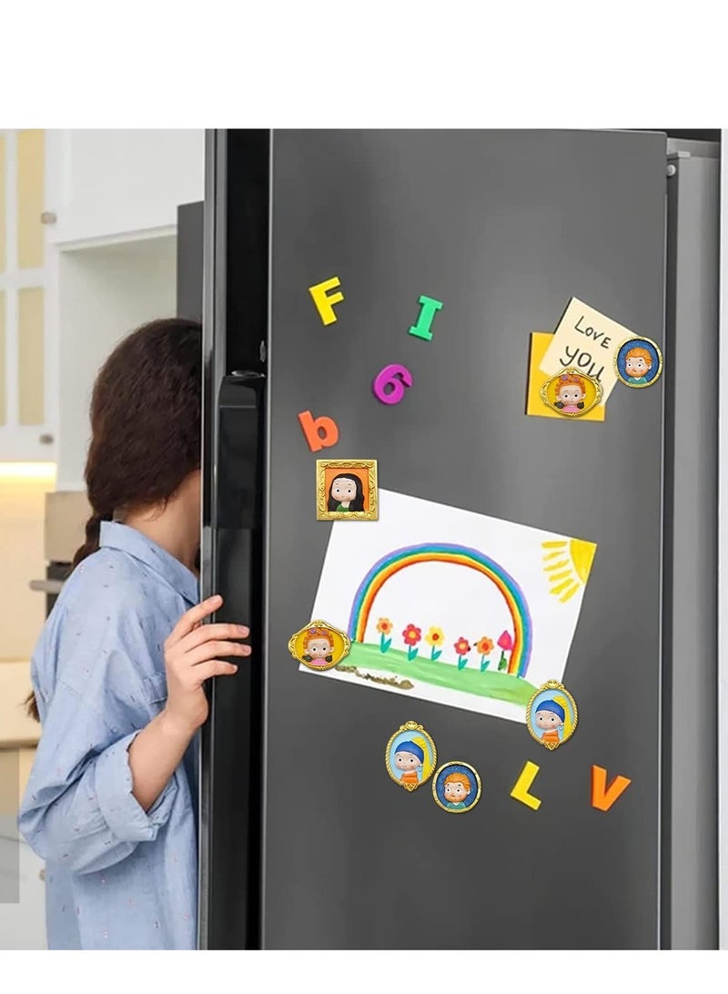 Barakah Cute Fridge Magnet 3D Painting Decorative Magnets for Fridge Glass Magnets for Refrigerator Locker Accessories Whiteboard Magnets for Office House Office Kitchen Dishwasher Locker Personal Use 4PCS - Image 5