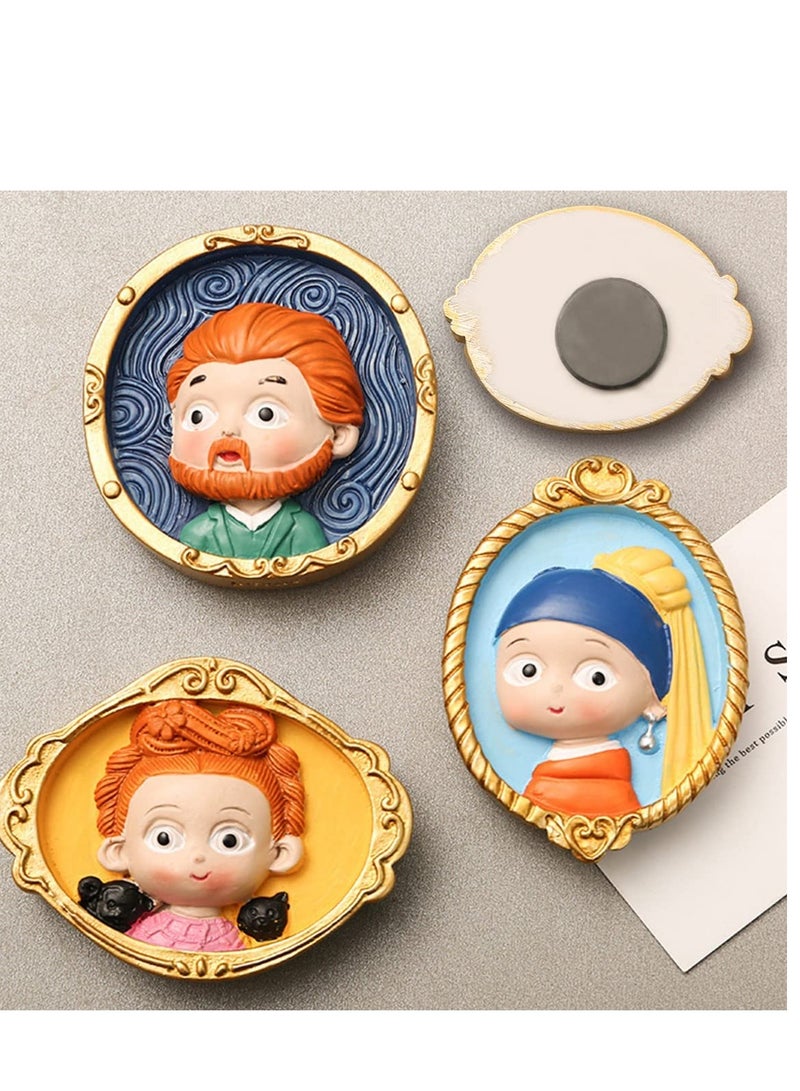 Barakah Cute Fridge Magnet 3D Painting Decorative Magnets for Fridge Glass Magnets for Refrigerator Locker Accessories Whiteboard Magnets for Office House Office Kitchen Dishwasher Locker Personal Use 4PCS - Image 4