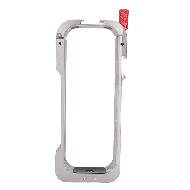 Action Camera Cage Fit for Insta360 X5 Camera 1/4 Inch Thread Aluminum Alloy Action Camera Protective Video Rig with Cold Shoe Lens Protector - Image 2