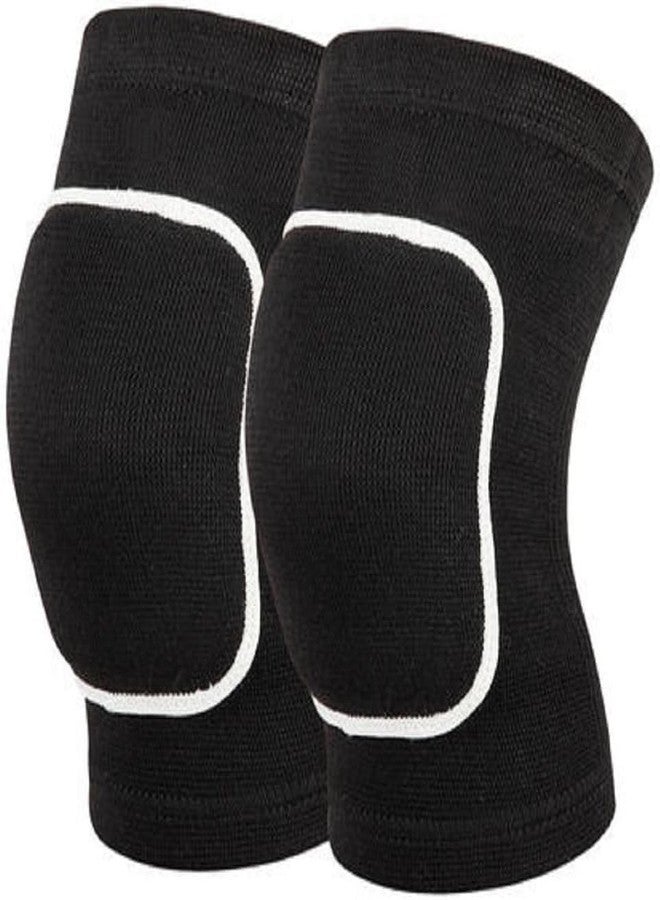 UROCK Knee Pads for Dancers, Soft Breathable Knee Pads for Men Women Kids Knees Protective, Knee Brace for Volleyball Football Dance Yoga (Black) (XL) - Image 1