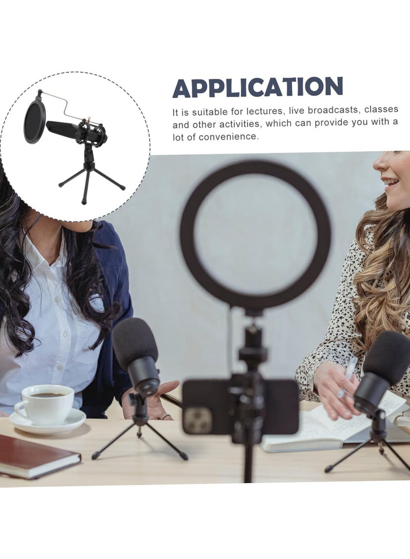 GGOOT 2 Sets condenser microphone desk mic Acoustic Instrument Recording Bundle USB mic USB Gaming Microphone Desktop Computer Mic phone microphone capacitance musical instrument Metal Black - Image 3