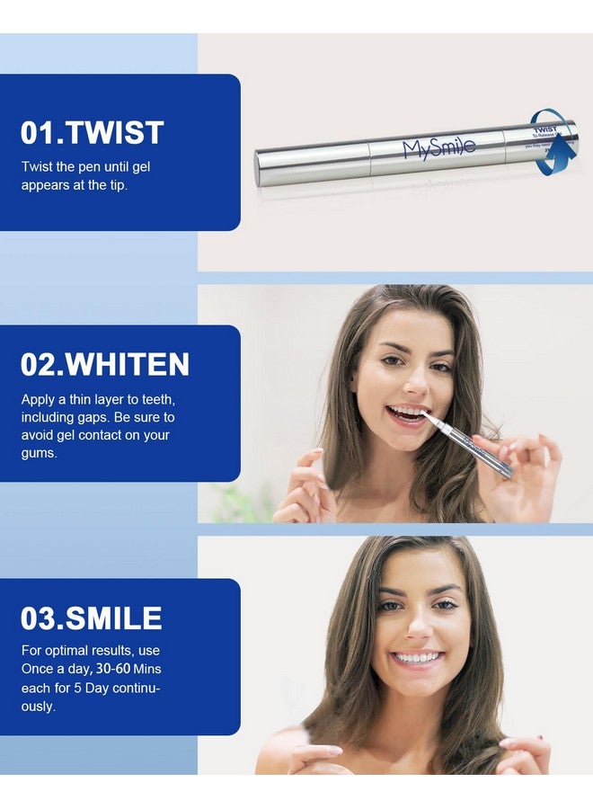 MySmile Teeth Whitening Pen-8Ml Enamel Safe Tooth Whitening Pen Gel For Teeth Sensitive-10 Min Fast Whitening Teeth-Helps To Remove Stains From Coffee, Smoking, Wines-Mint Flavor - Image 2