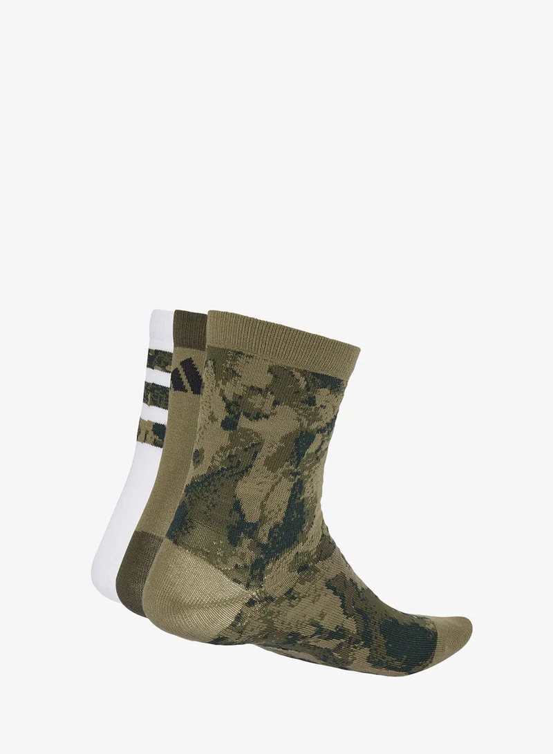 Adidas Youth 3 Pack Camo Socks