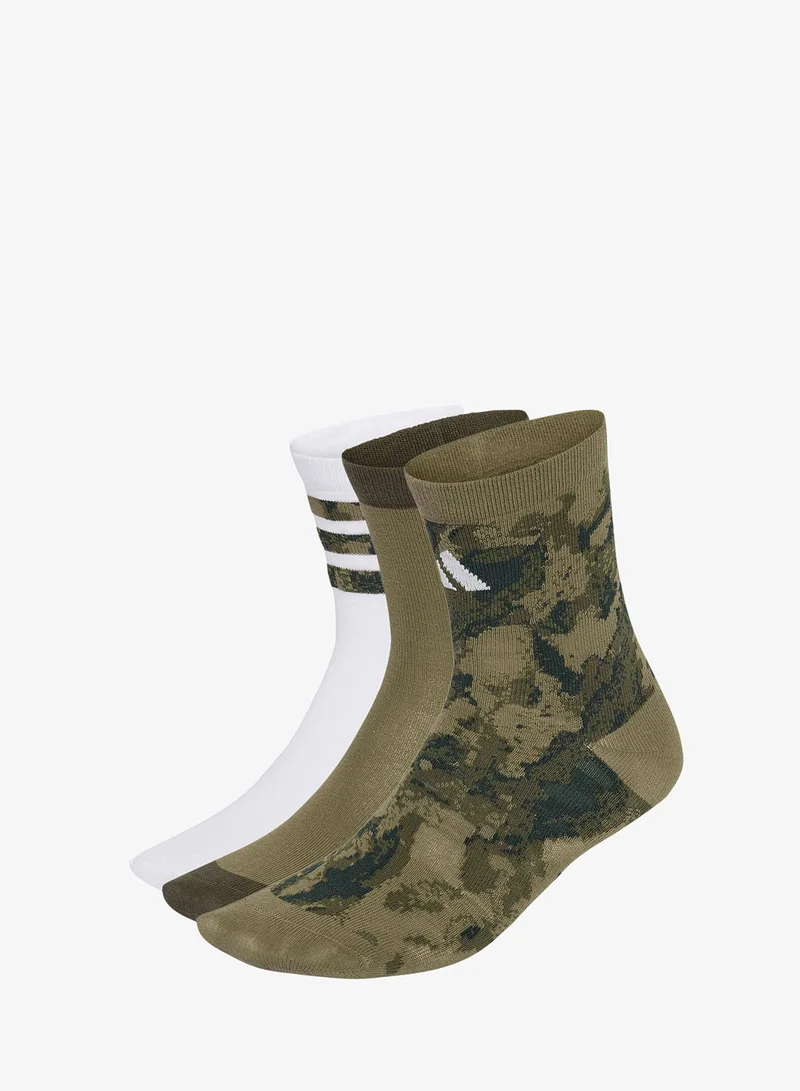 Adidas Youth 3 Pack Camo Socks