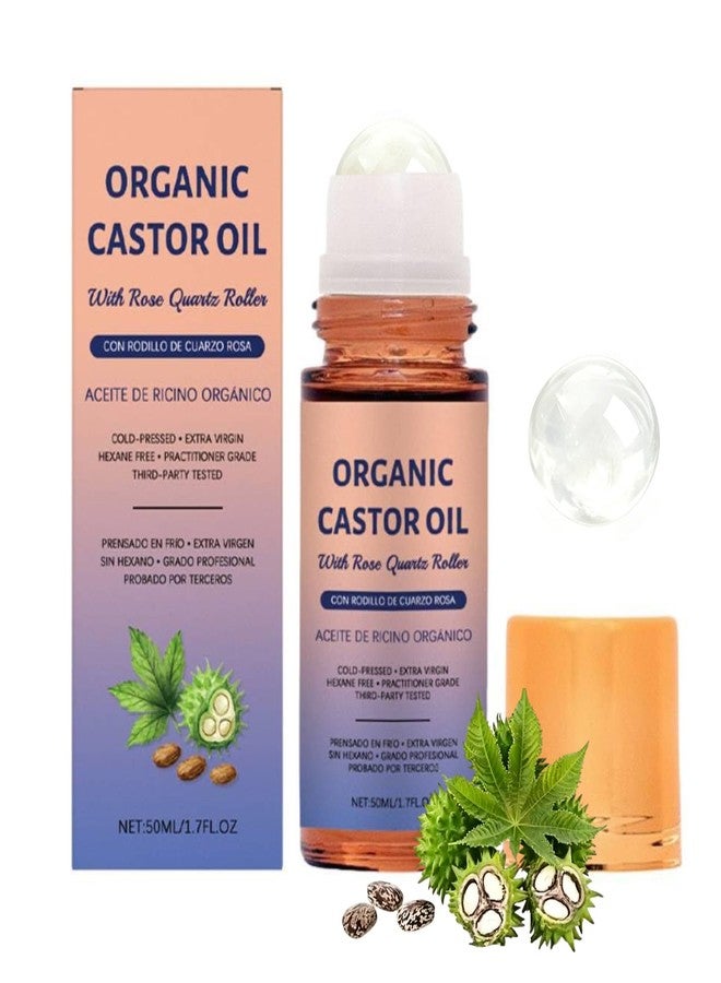 OSFRIAGE Organic Castor Oil Roll On with Quartz Roller,Cold Pressed Moisturizing Oil - Image 1