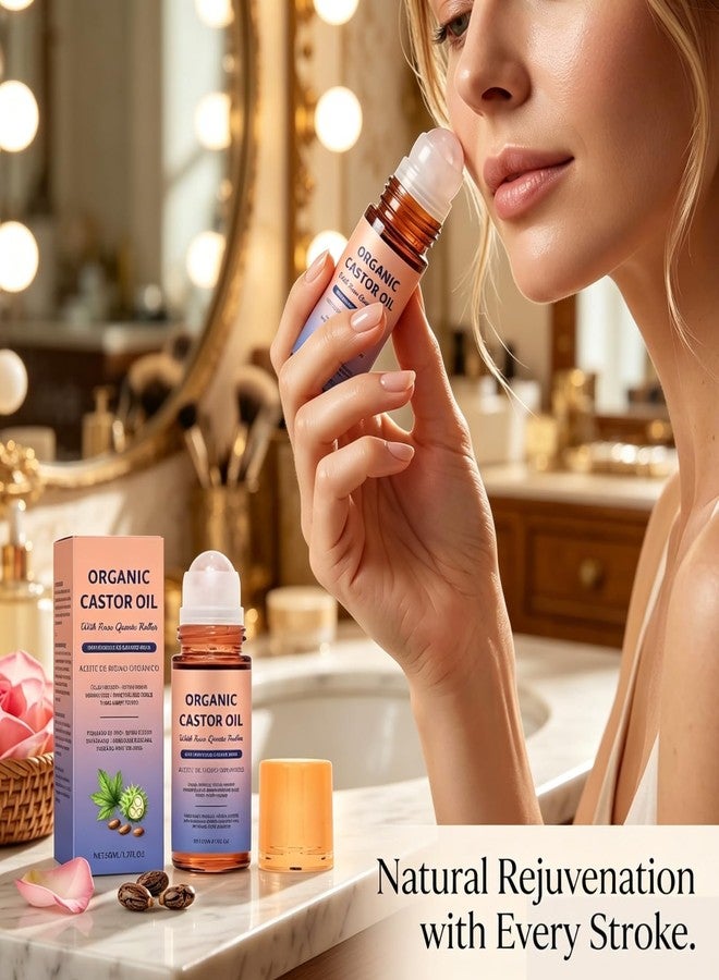 OSFRIAGE Organic Castor Oil Roll On with Quartz Roller,Cold Pressed Moisturizing Oil - Image 4