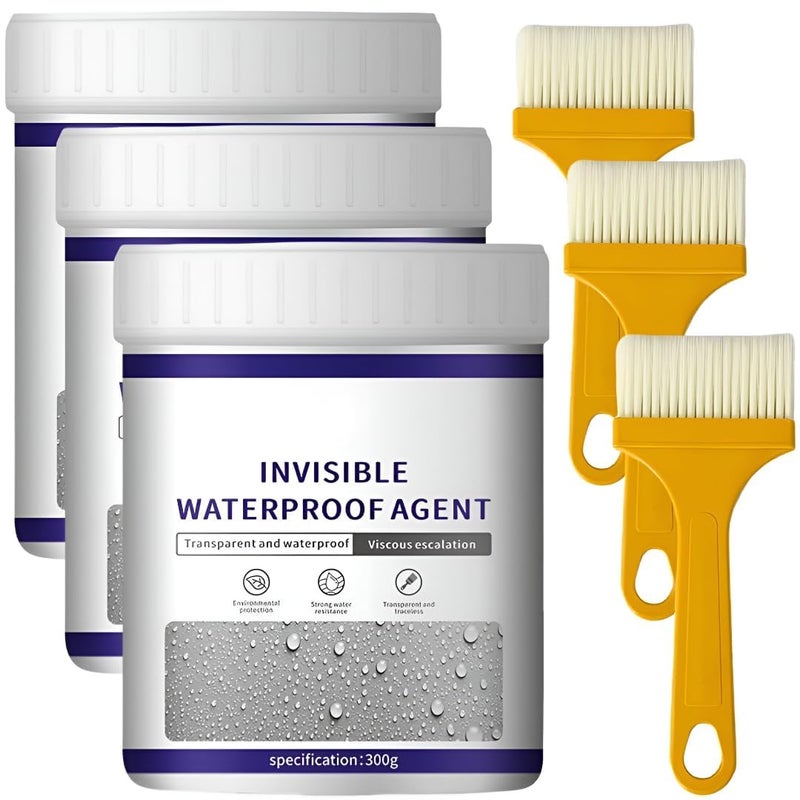 VINATOSLA Transparent Waterproof Glue Sealant,Clear Water-Based Invisible Leakage Repair Coating for Roofs, Walls, Bathroom, Shower, Kitchen, Indoor & Outdoor Waterproof Agent (PACK 3 / 900GM)  - Image 1