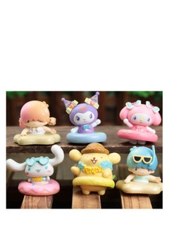 Y&D 6 Pack Kawaii Sanrio Figure My Melody  kuromi Figure Birthday Party Supplies, Cinnamon Cupcake Toppers, Cute Mini Figure Toys  Birthday Party Favor For Kids Fans Collection Bouquet Desk Decor  - Image 1