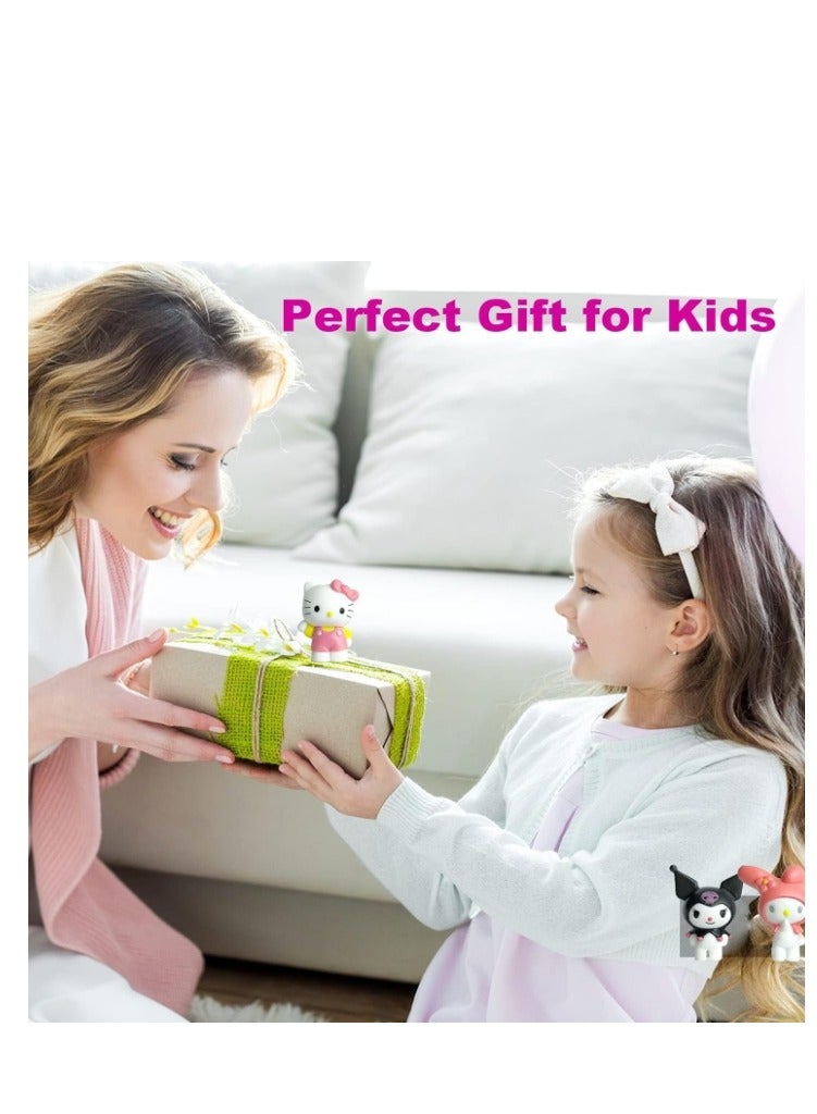 Y&D 6 Pack Kawaii Sanrio Figure My Melody  kuromi Figure Birthday Party Supplies, Cinnamon Cupcake Toppers, Cute Mini Figure Toys  Birthday Party Favor For Kids Fans Collection Bouquet Desk Decor - Image 3