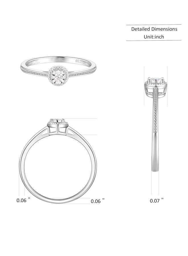 CRITI RORA 925 Sterling Silver Lab Grown Diamond Engagement Ring,Classic Solitaire Promise Wedding Band, 7, Sterling Silver Laboratory-grown Diamond, Created Diamond - Image 2