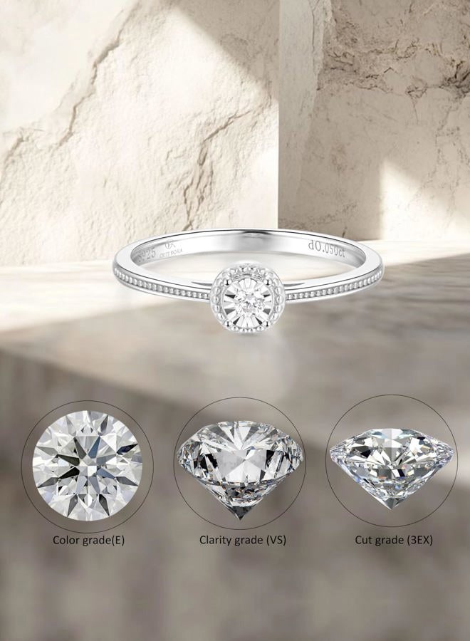 CRITI RORA 925 Sterling Silver Lab Grown Diamond Engagement Ring,Classic Solitaire Promise Wedding Band, 7, Sterling Silver Laboratory-grown Diamond, Created Diamond - Image 4