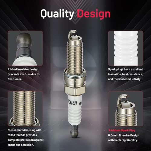 BDFHYK Iridium Spark Plugs ILZKR7B11 Compatible with Acura RDX MDX TSX TL,Compatible with Honda Accord Crosstour Pilot Odyssey Ridgeline,Cherokee,Pacifica 3.0L 3.5L 3.6L V6 for 7751 Set of 6 - Image 4