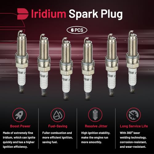 BDFHYK Iridium Spark Plugs ILZKR7B11 Compatible with Acura RDX MDX TSX TL,Compatible with Honda Accord Crosstour Pilot Odyssey Ridgeline,Cherokee,Pacifica 3.0L 3.5L 3.6L V6 for 7751 Set of 6 - Image 5