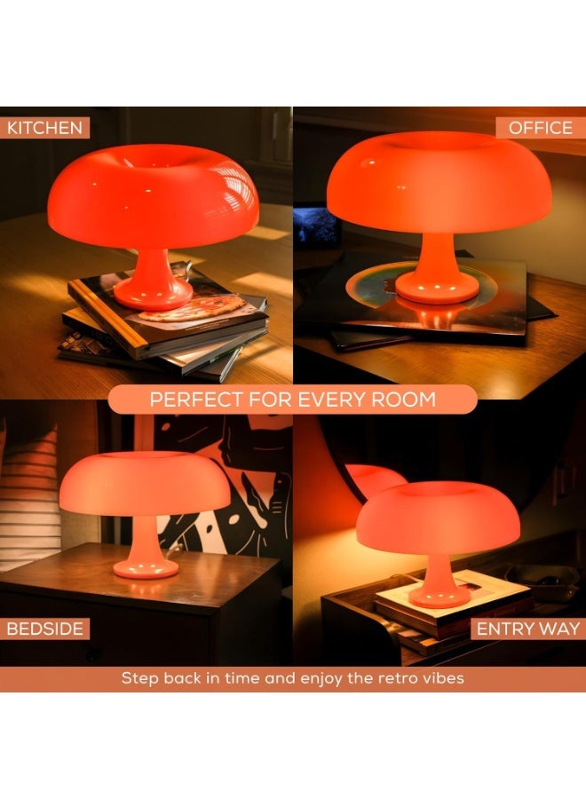 Orange Mushroom Lamp for Room Aesthetic Modern Lighting for Bedroom | Cool Retro Living Room Decor (Orange) - Image 2