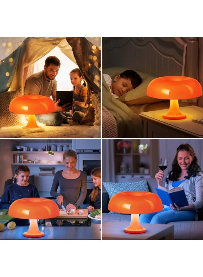 Orange Mushroom Lamp for Room Aesthetic Modern Lighting for Bedroom | Cool Retro Living Room Decor (Orange) - Image 5