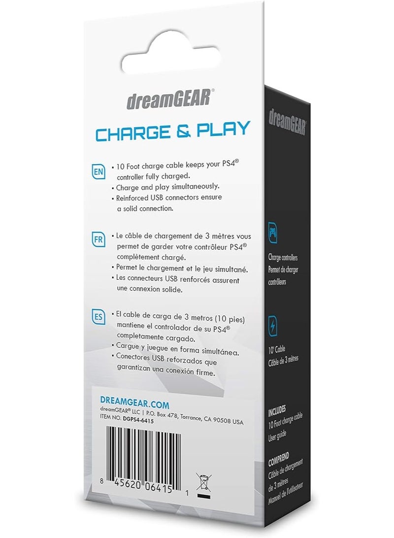 dreamGear- Playstation 4 Charge and Play Premium Connection Cable- Perfect for Charging DualShock4 Controllers - Image 3