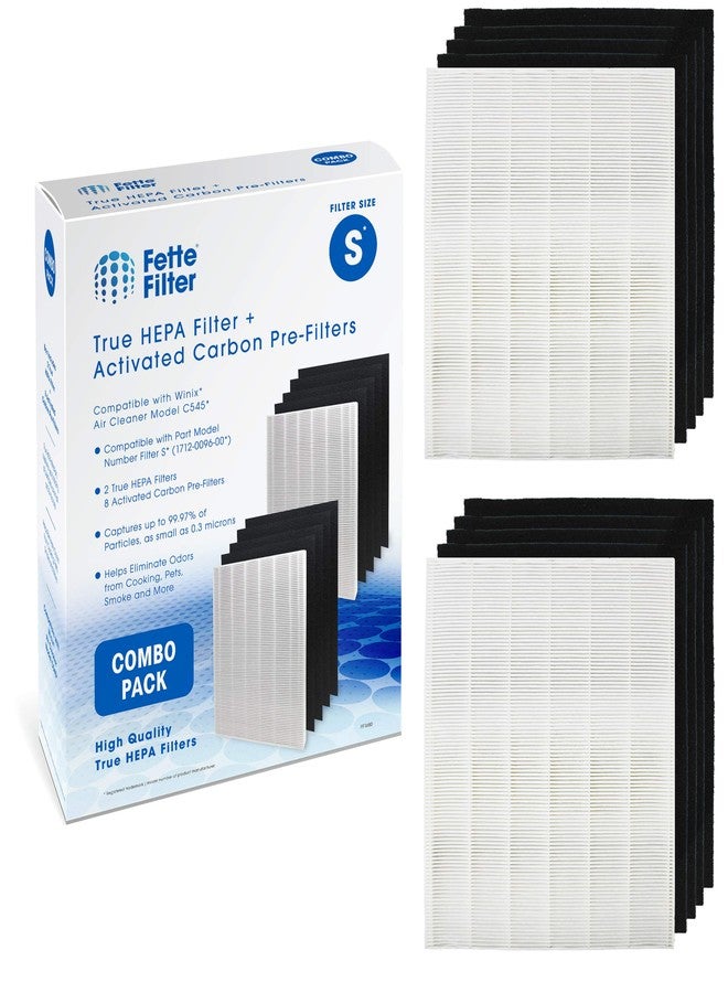 فيتي فلتر فلتر Fette - C545 فلاتر HEPA بديلة ممتازة متوافقة مع فلتر Winix S لتنقية الهواء C545 رقم القطعة 1712-0096-00 تتضمن 2 فلتر HEPA حقيقي + 8 فلاتر كربون. - Image 4